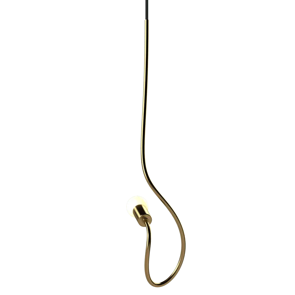Gesture Pendant II - polished brass finish, detail of double spiral configuration