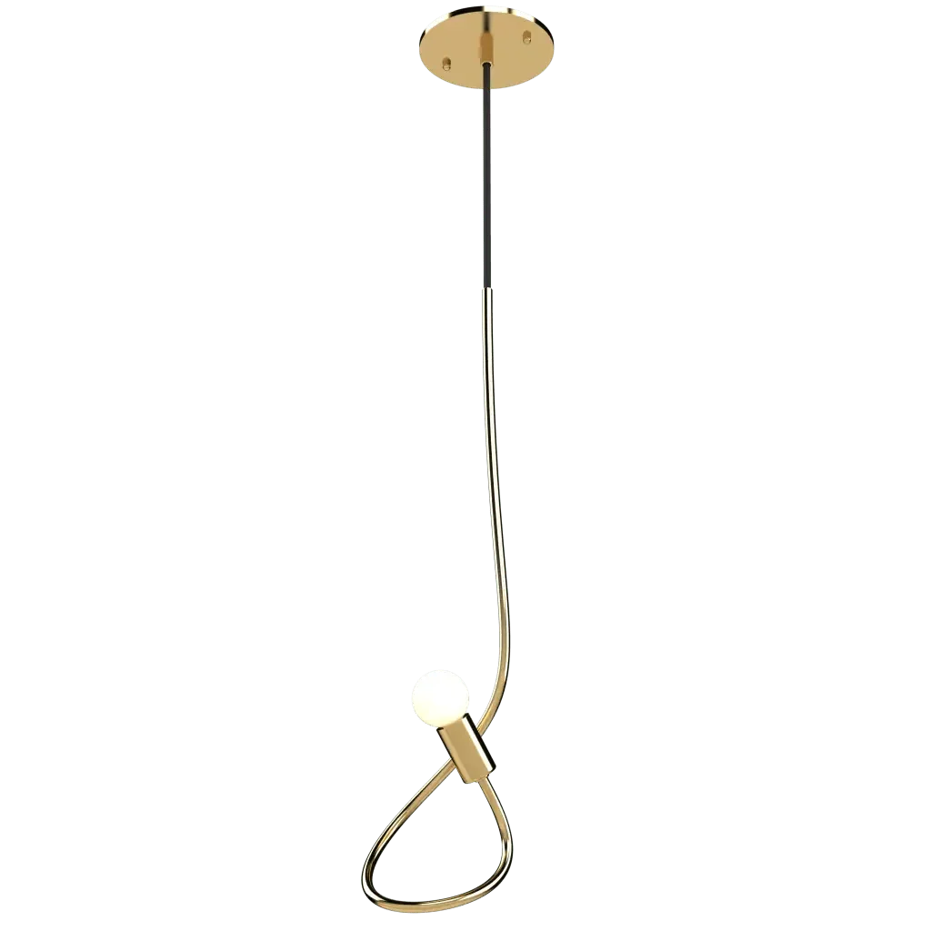 Gesture Pendant II - polished brass finish, interactive 3D view