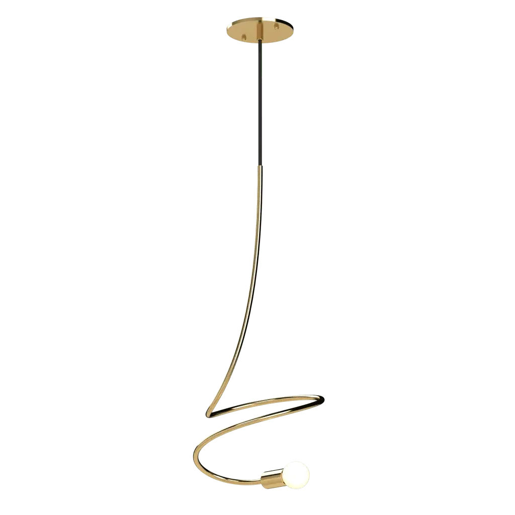 Gesture Pendant III - polished brass finish, interactive 3D view