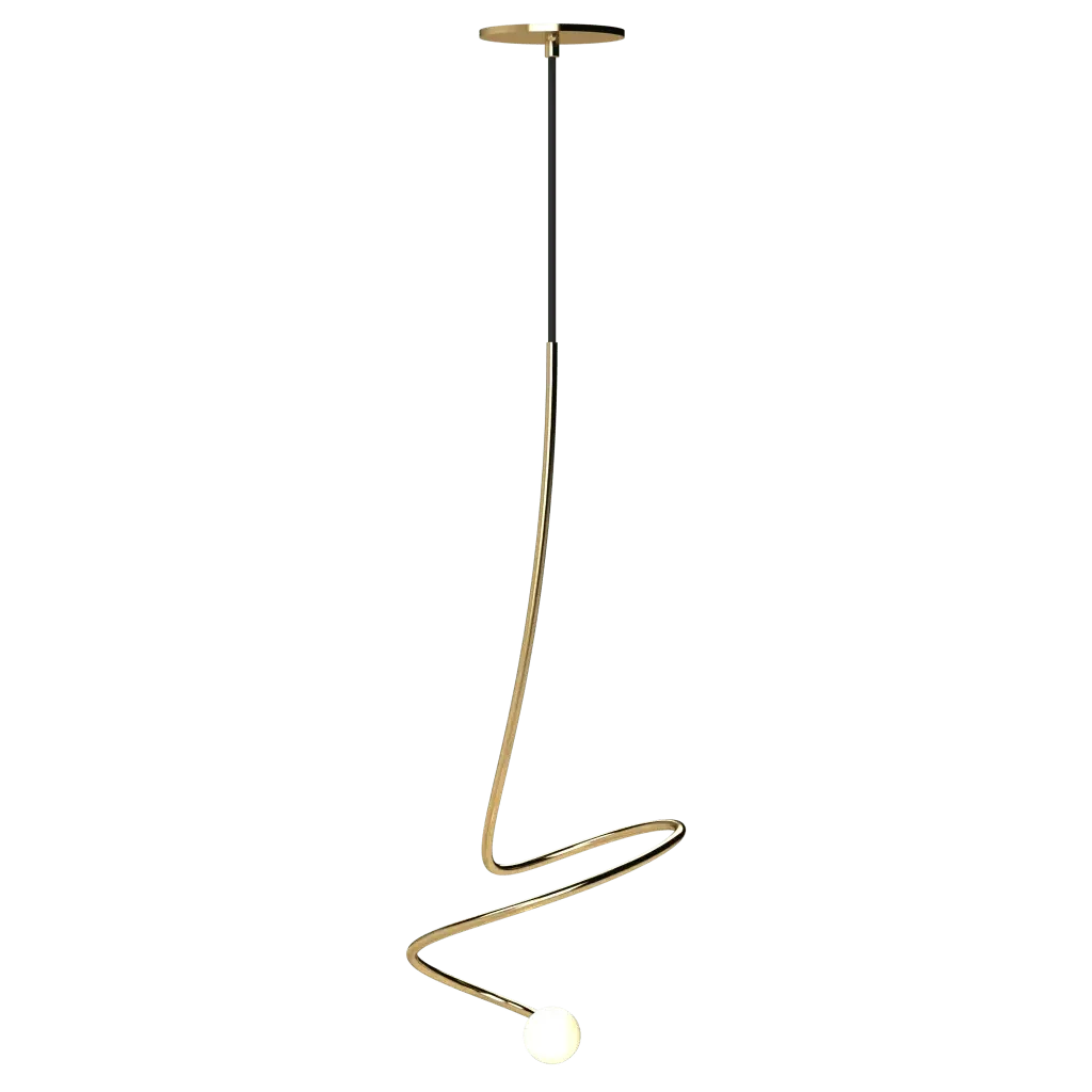 Gesture Pendant III - polished brass finish, back view showing mounting hardware