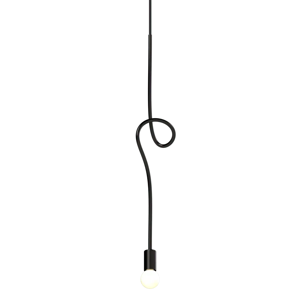 Gesture Pendant IV - polished brass finish, lifestyle view suspended in room