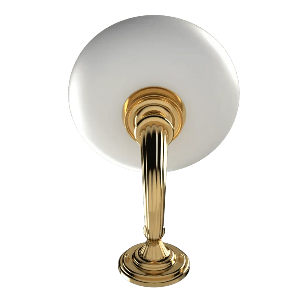 Gilman sconce gold-finished wall sconce with a white circular shade ideal for elegant indoor lighting