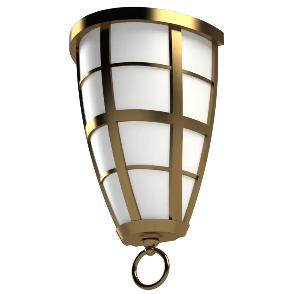 Hampton Roads sconce gold and white metal caged lantern with hanging ring for wall mounting and decorative lighting