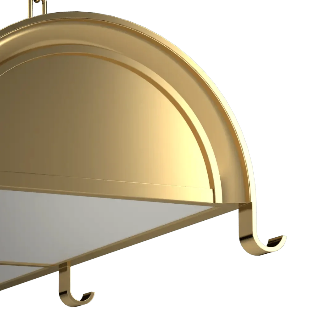 Johns Island Pendant - polished brass finish, angled view showing curved top