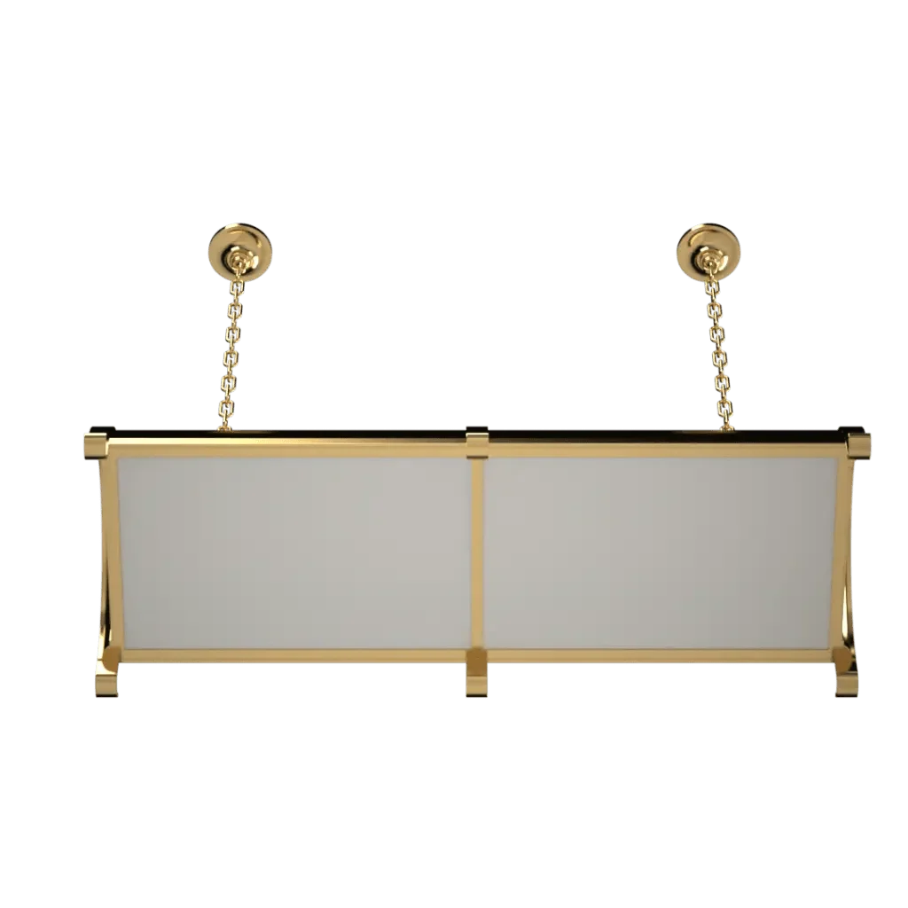 Johns Island Pendant - polished brass finish, back view showing mounting hardware