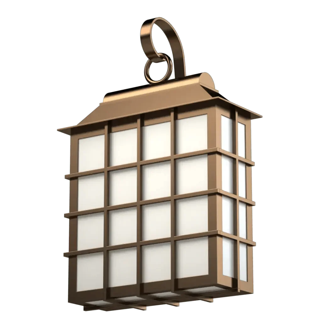 John's Island Sconce - polished brass finish, detail of large metal ring at roof apex