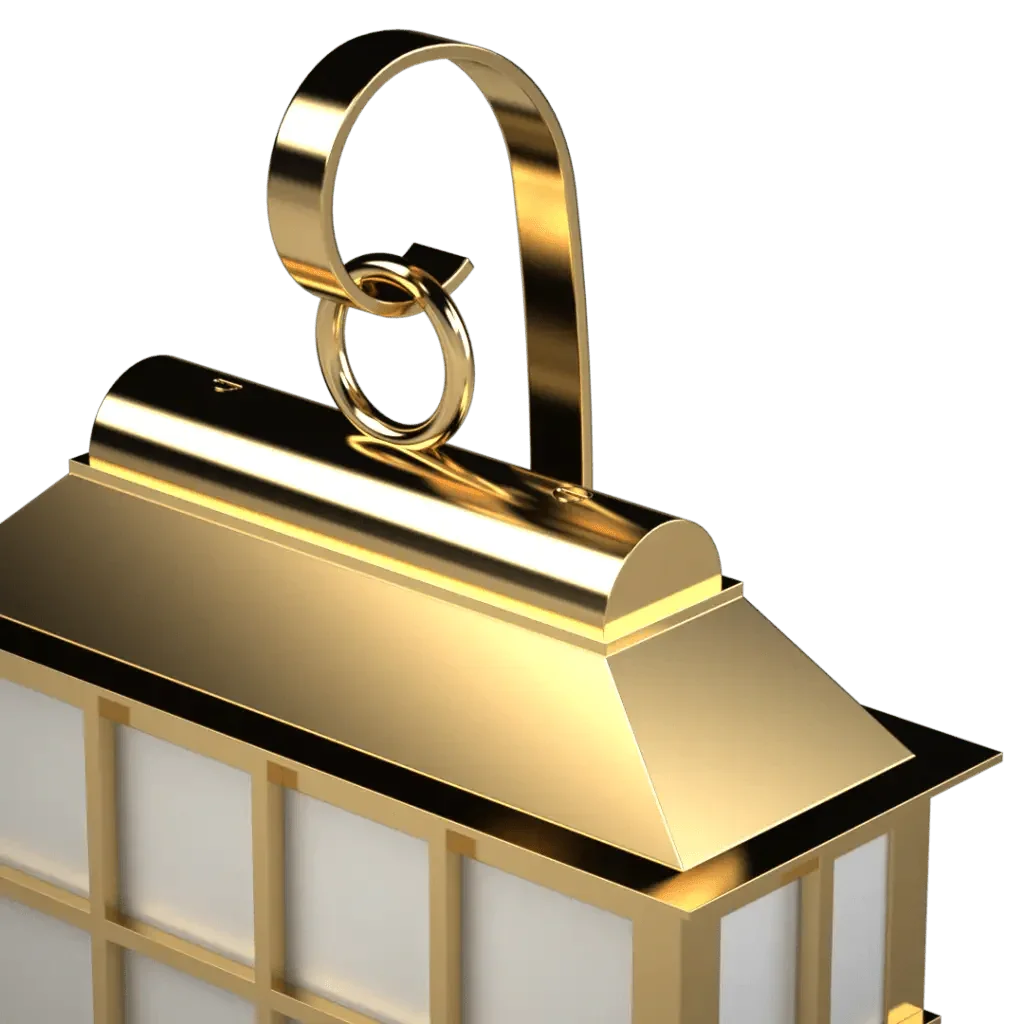 John's Island Sconce - polished brass finish, back view showing mounting hardware
