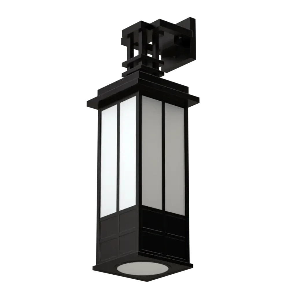 Kennedy Sconce - polished brass finish, detail of solid base panel with horizontal grooves
