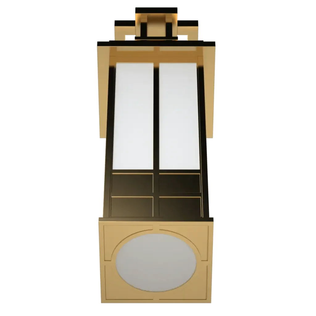 Kennedy Sconce - polished brass finish, interactive 3D view