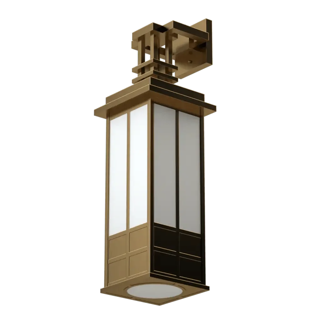 Kennedy Sconce - polished brass finish, side profile showing 10.5-inch width and tall vertical form
