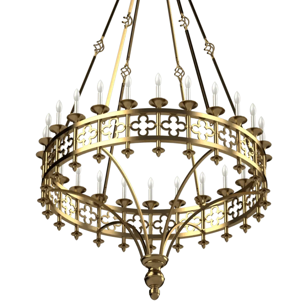 Kylemore chandelier golden gothic design with multiple candle style lights for elegant indoor lighting