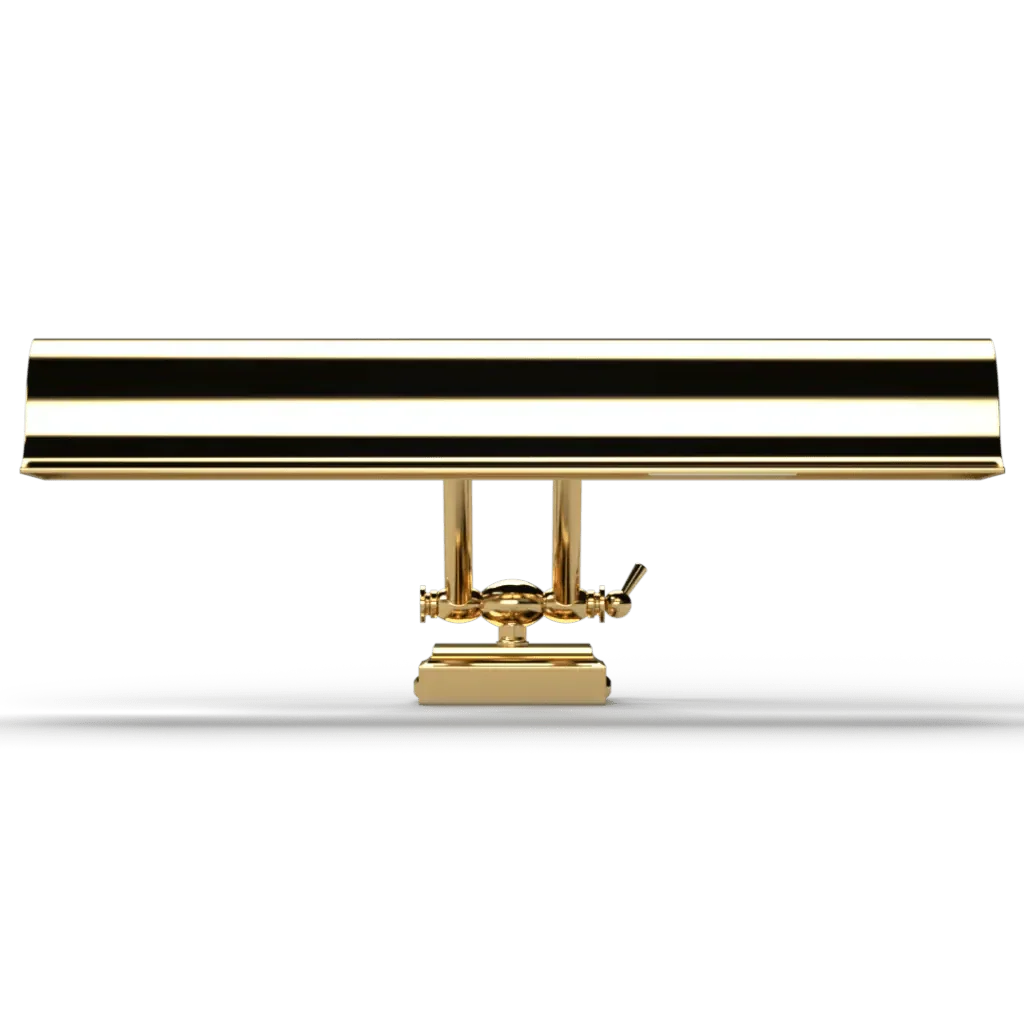 Lectern Desk Lamp - polished brass finish, back view showing stepped base design