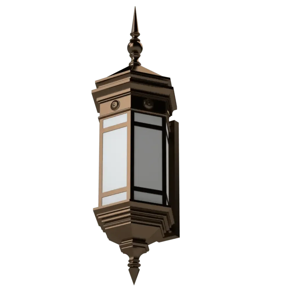 Ornate bronze and glass outdoor wall lantern Lincoln Sconce with intricate detailing for exterior lighting