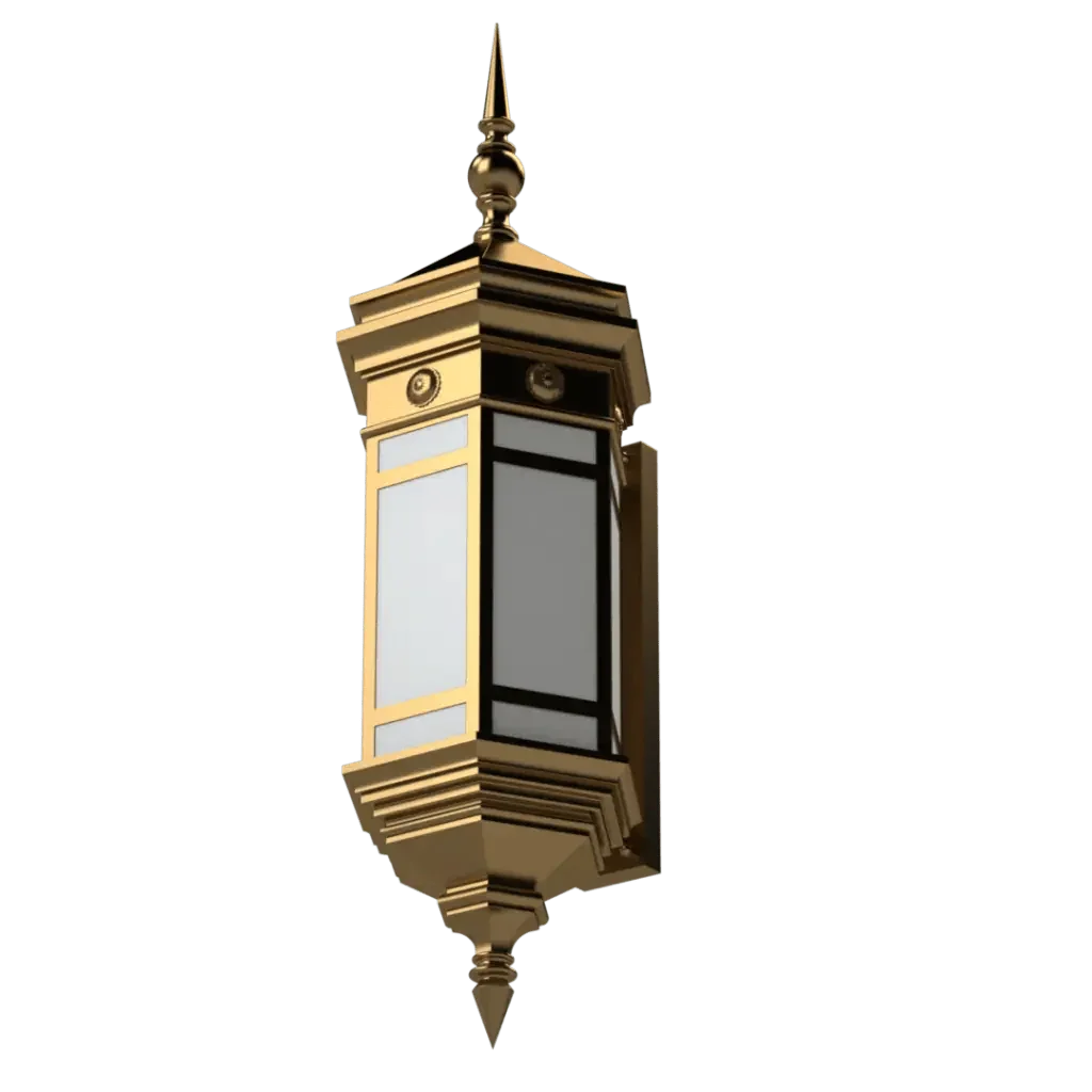 Lincoln sconce ornate golden wall lantern with white and dark glass panels for elegant indoor lighting
