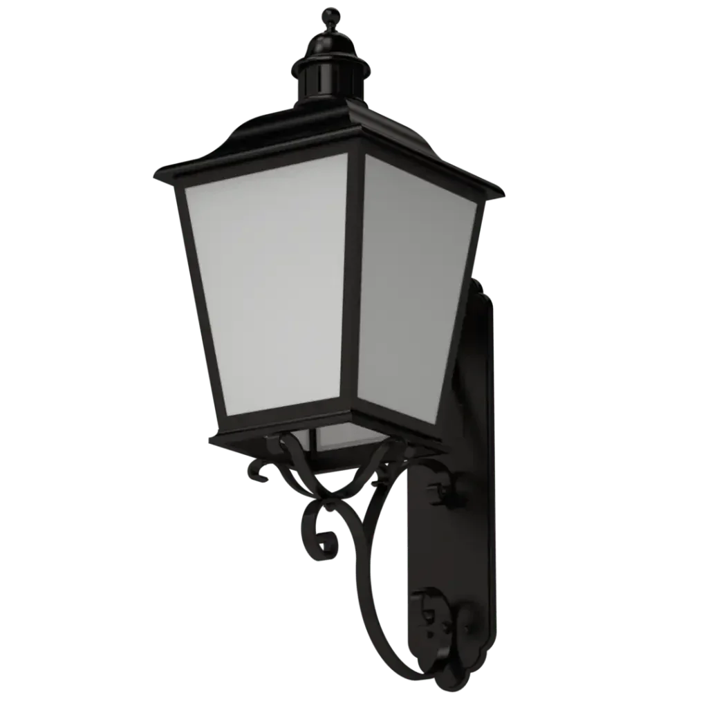 Black metal manchester sconce outdoor wall lantern with frosted glass panels for exterior lighting