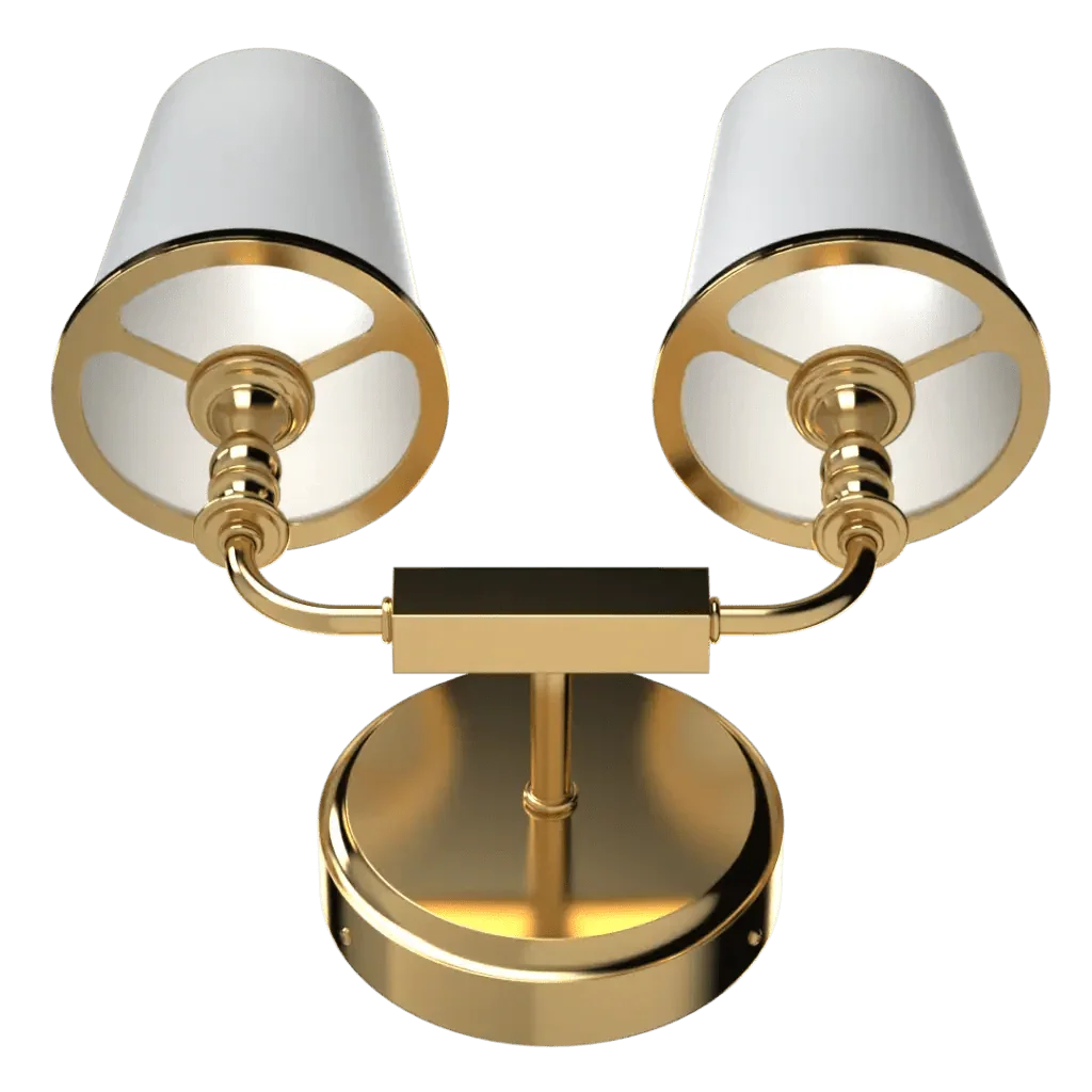 Mason II Petit Sconce - polished brass finish, interactive 3D view