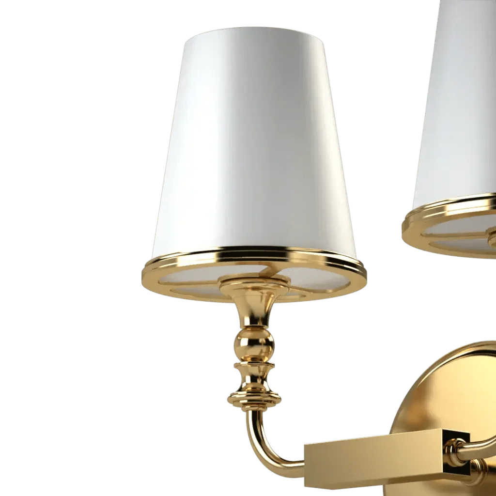 Mason II Petit Sconce - polished brass finish, back view showing mounting hardware