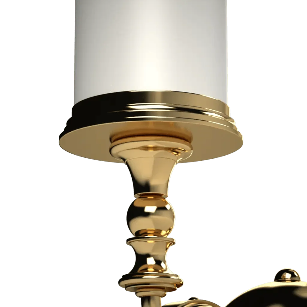 Mason II sconce with a gold chandelier arm and frosted glass shade for elegant wall lighting