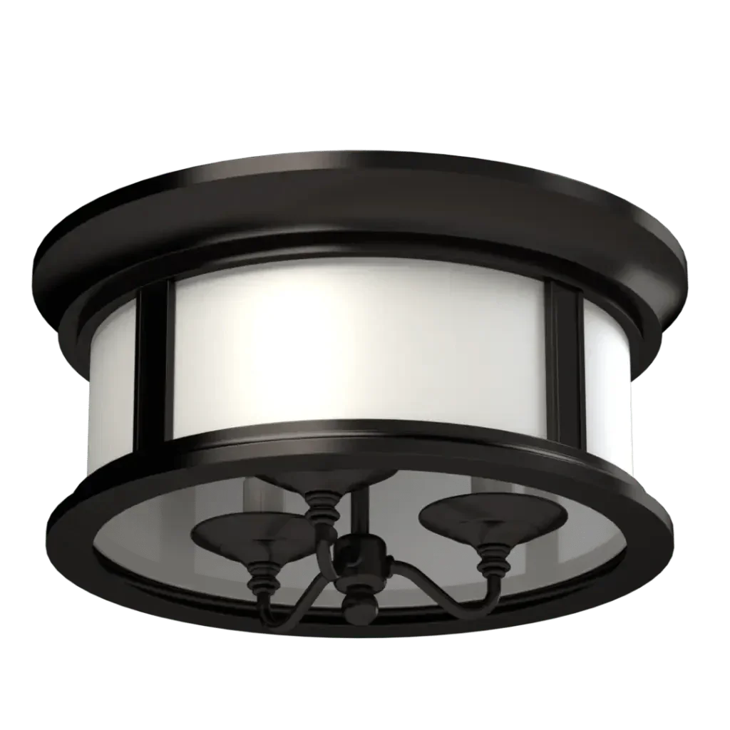 McAfee Flush Mount - polished brass finish, detail of curved internal socket arms