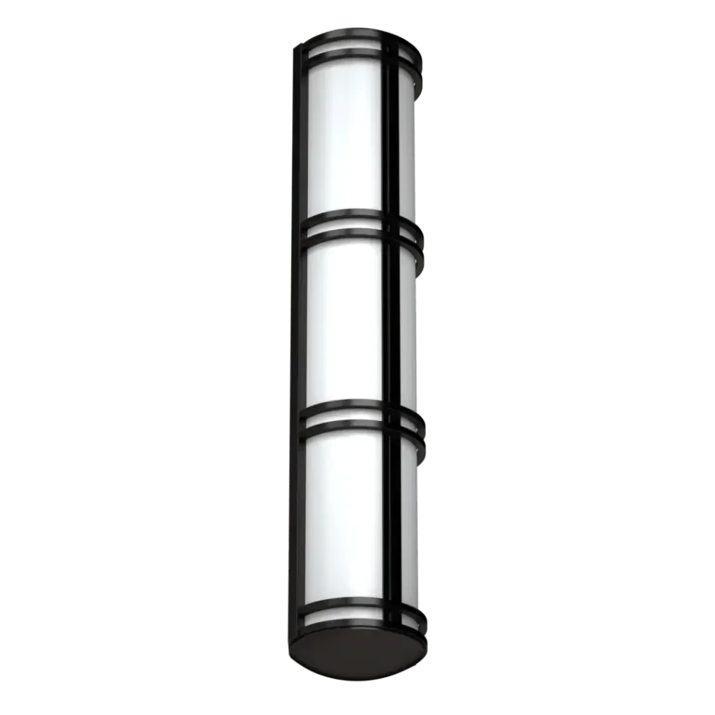 Metro sconce black and white cylindrical outdoor wall light featuring modern design and durable materials for exterior use
