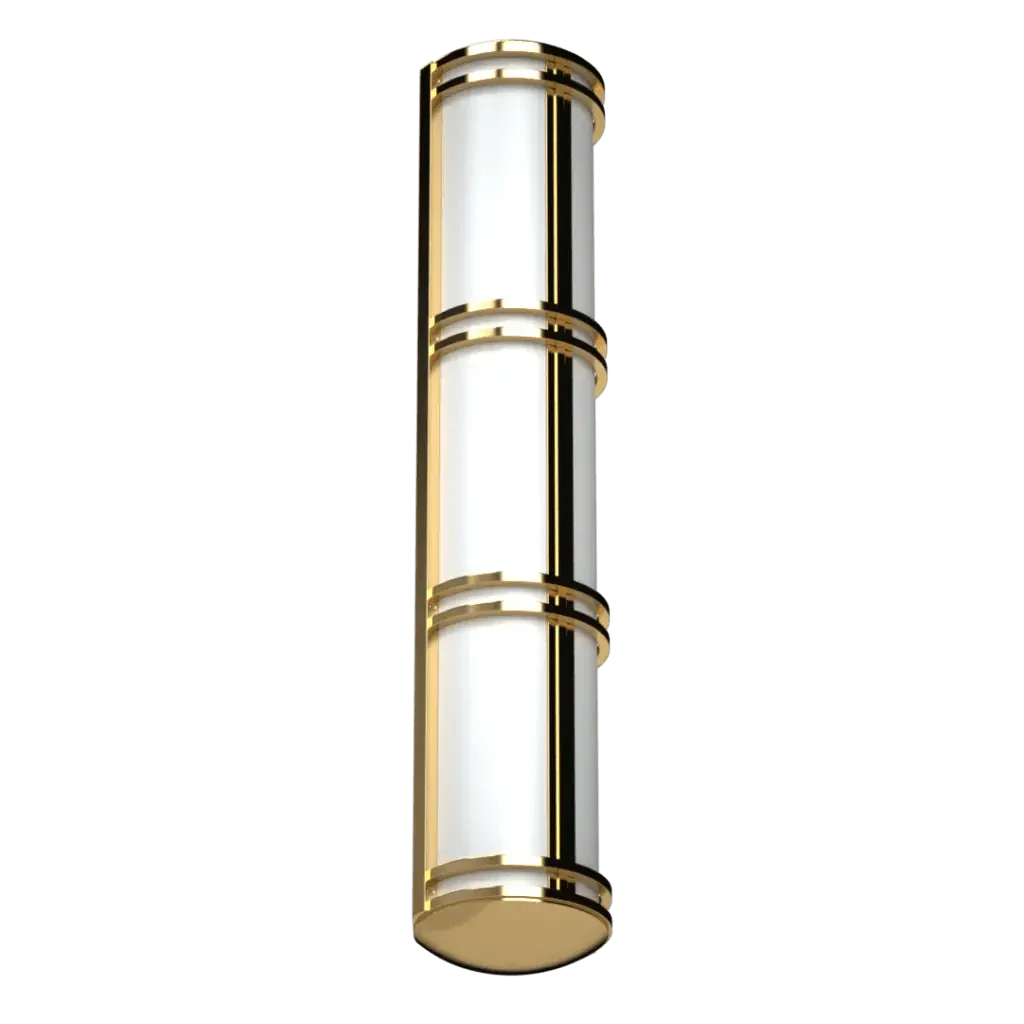 Metro Sconce modern vertical triple-tiered wall sconce in gold and white metal for stylish interior lighting