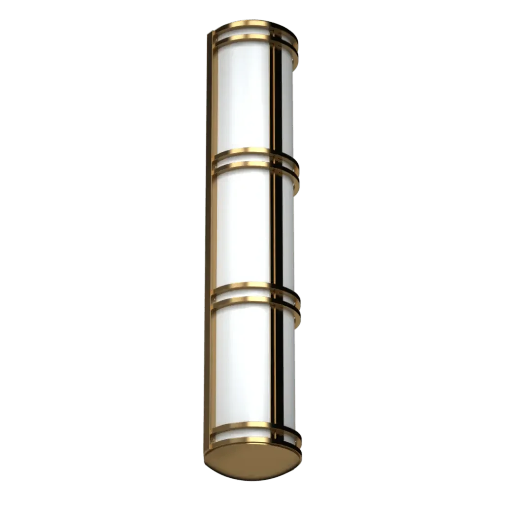 Gold and white Metro sconce three-tier wall sconce with a sleek metal design for elegant indoor lighting