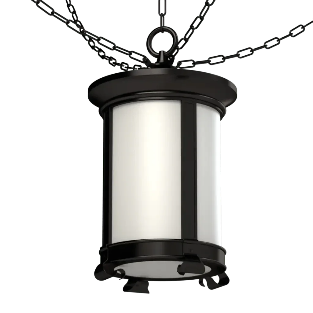 Mills lantern pendant featuring black metal frame and white glass for elegant ambient lighting