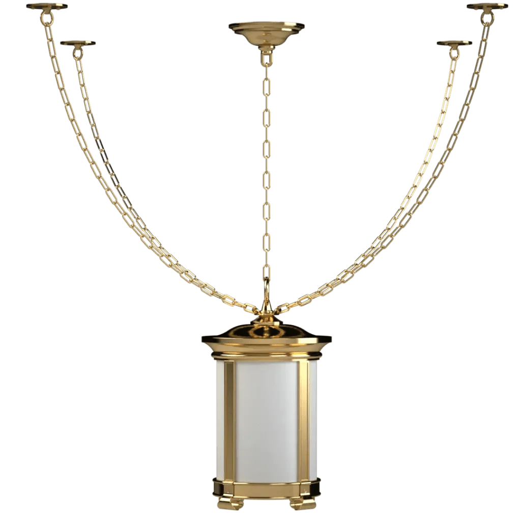 Mills lantern pendant ornate gold and white glass cylindrical hanging lantern for decorative lighting
