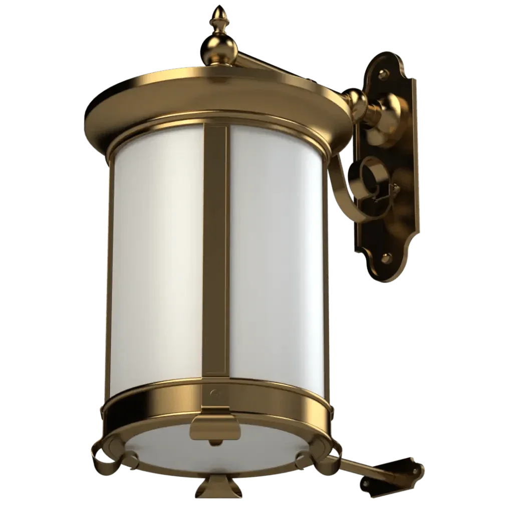 Mills lantern sconce brass and white glass cylindrical outdoor wall lantern for exterior lighting
