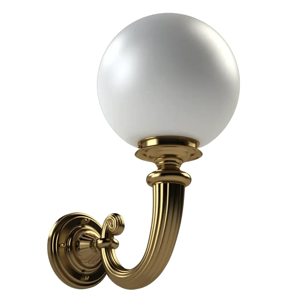 A classical brass wall sconce noble sconce with a white globe shade for elegant indoor lighting