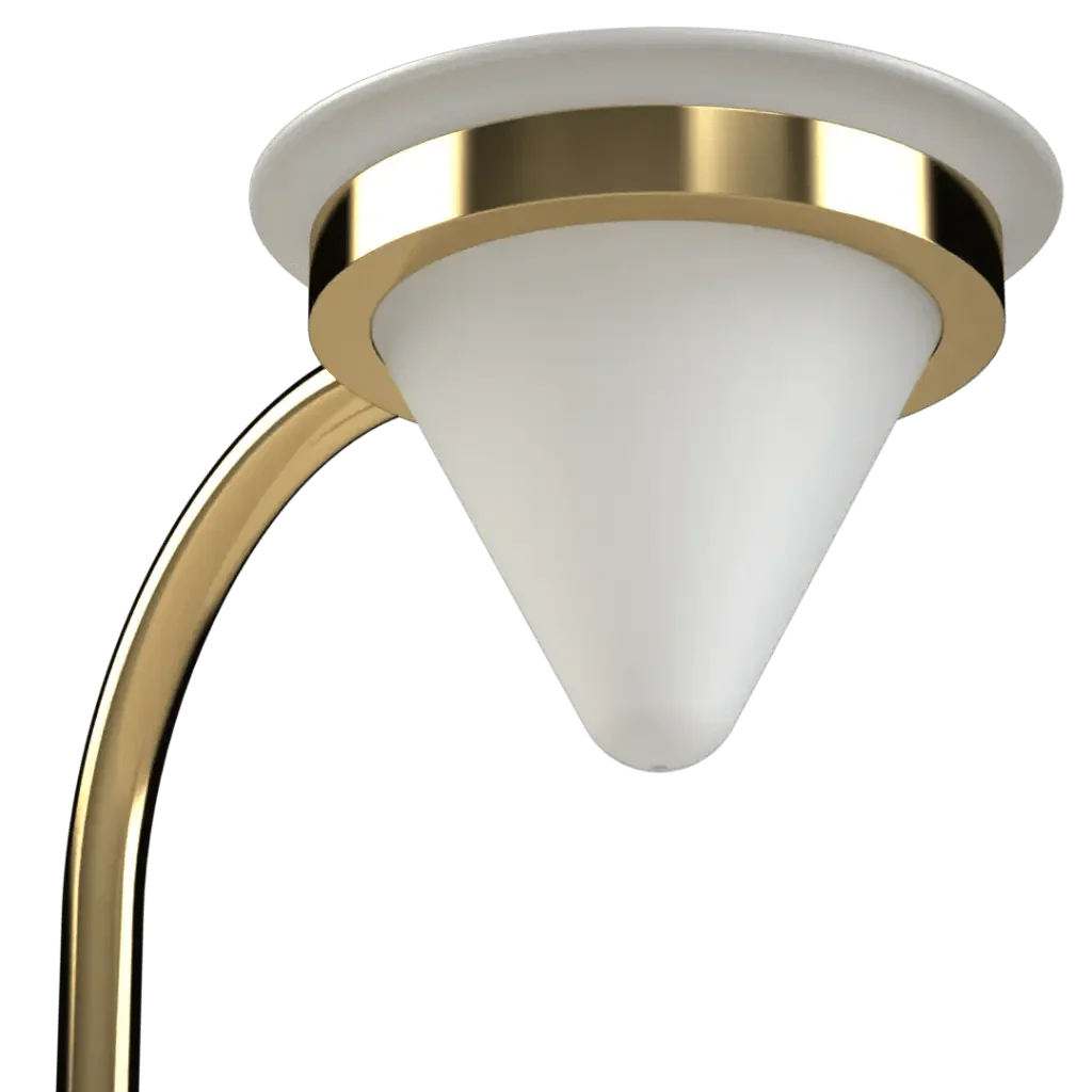 Ore Torchiere Sconce - polished brass finish, angled view showing minimalist geometric profile