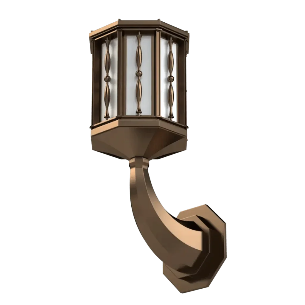 Park View Arm Sconce - polished brass finish, front view with light off