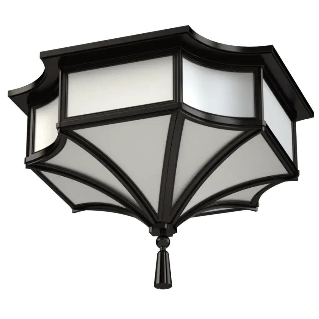 Park View Delux Flush Mount - polished brass finish, angled view showing machined details