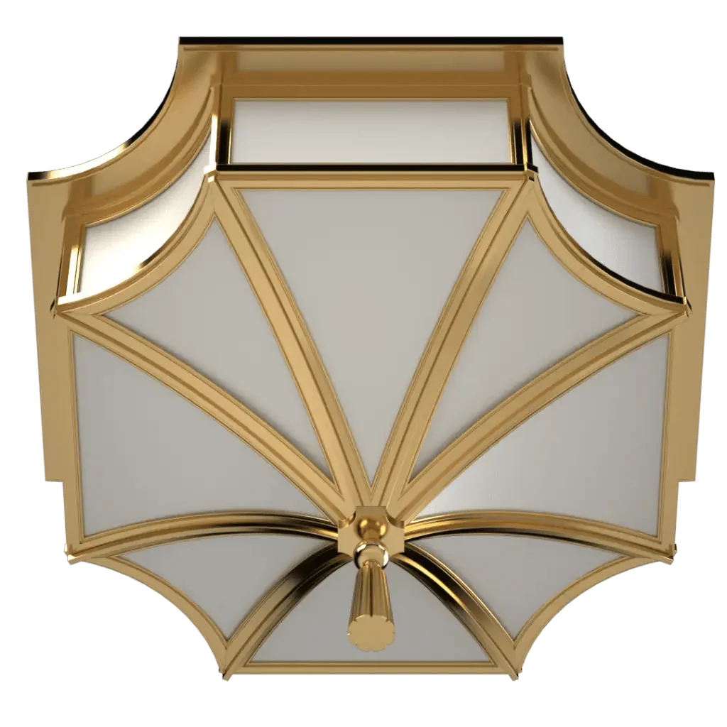 Park View Delux Flush Mount - polished brass finish, back view showing mounting plate