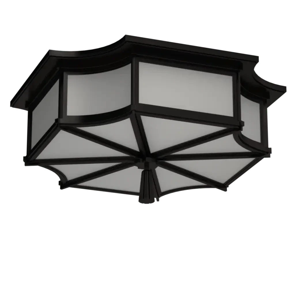 Park View Flush Mount - polished brass finish, angled view showing machined details