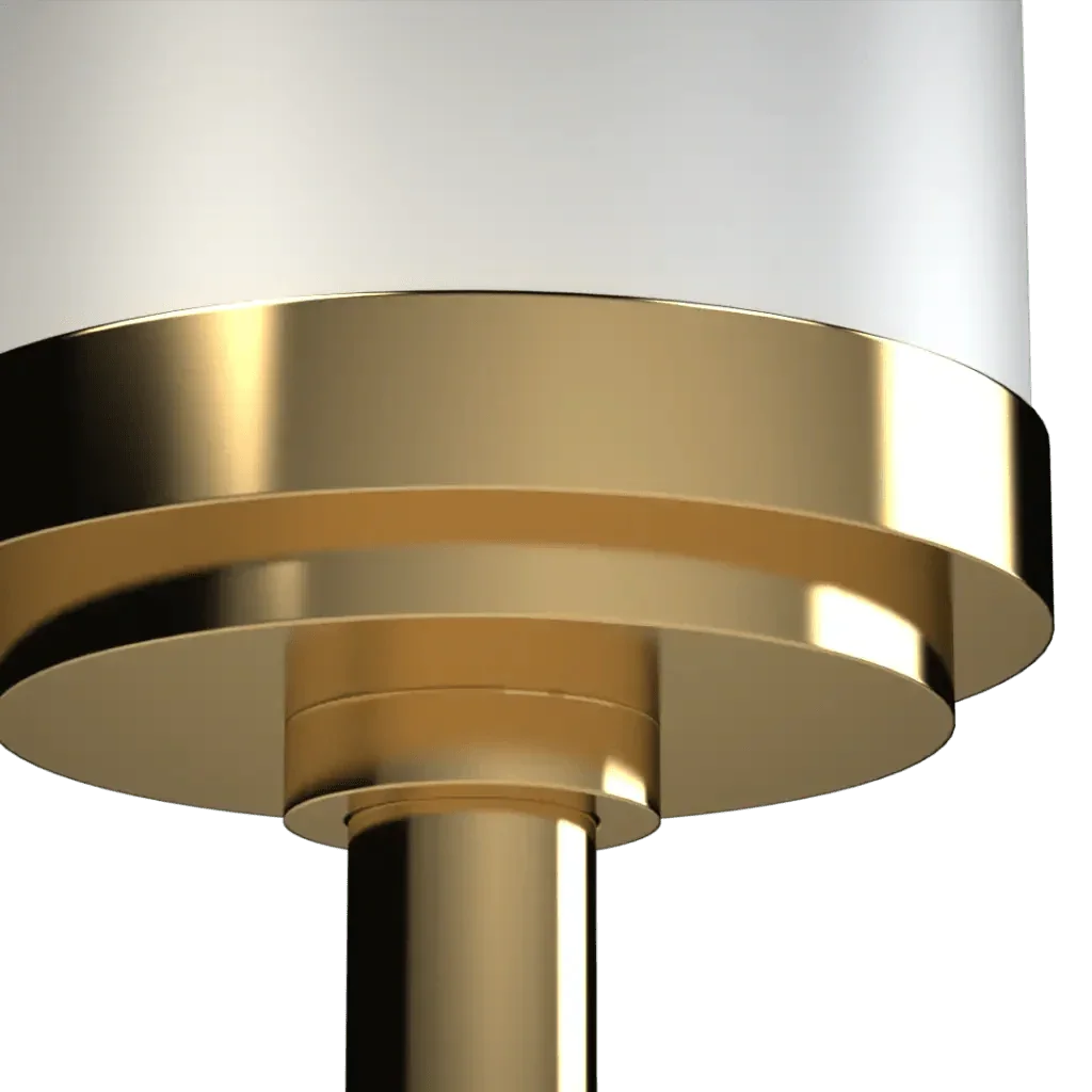 Pinnacle torchiere sconce gold and white table lamp with a layered base designed for elegant indoor lighting
