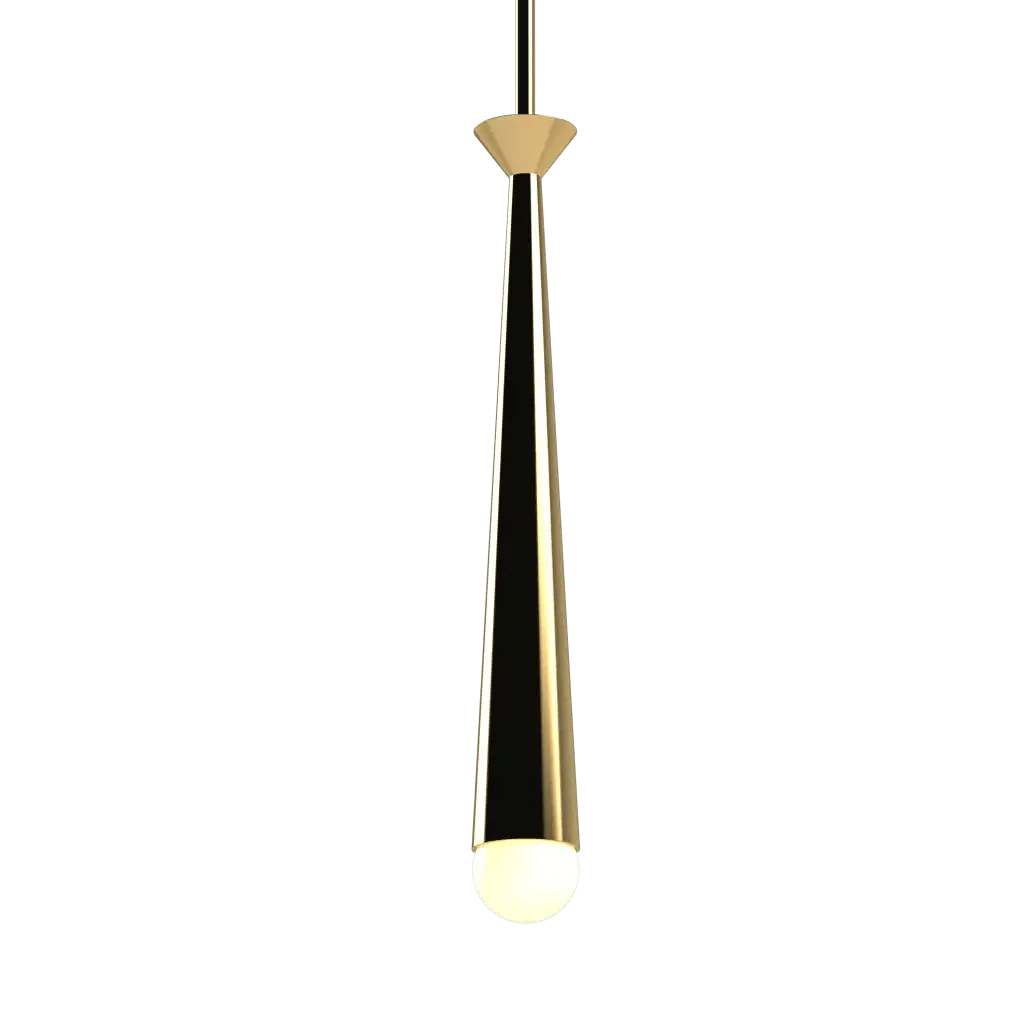 Plinth Pendant - polished brass finish, lifestyle view
