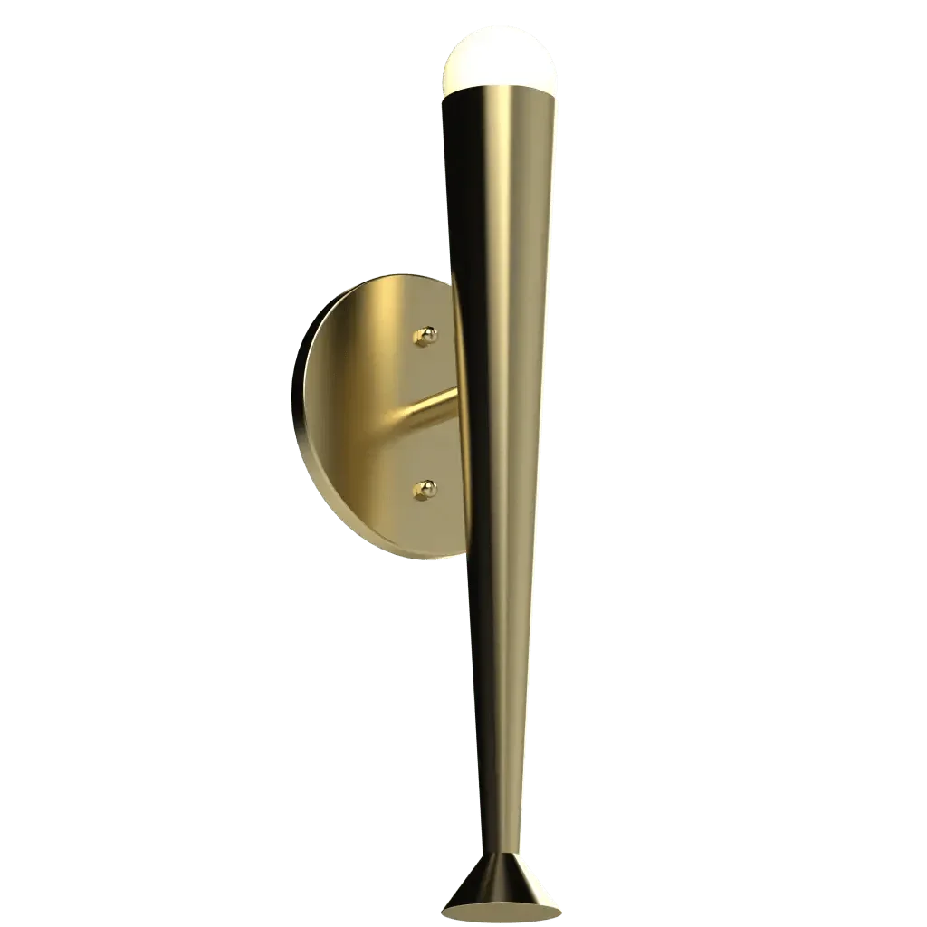Plinth Sconce - polished brass finish, front view