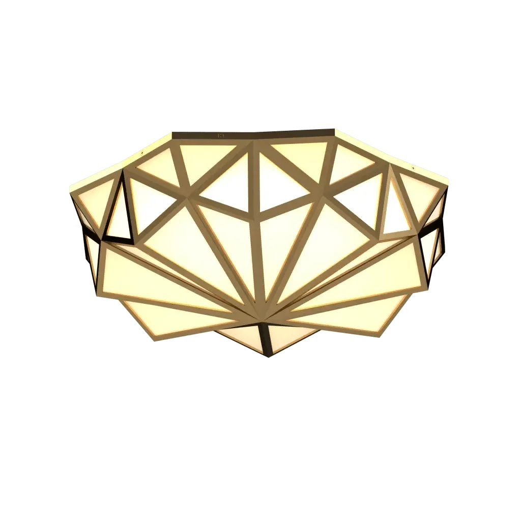 Prism flush mount geometric ceiling light fixture with warm white glow and modern design for indoor use