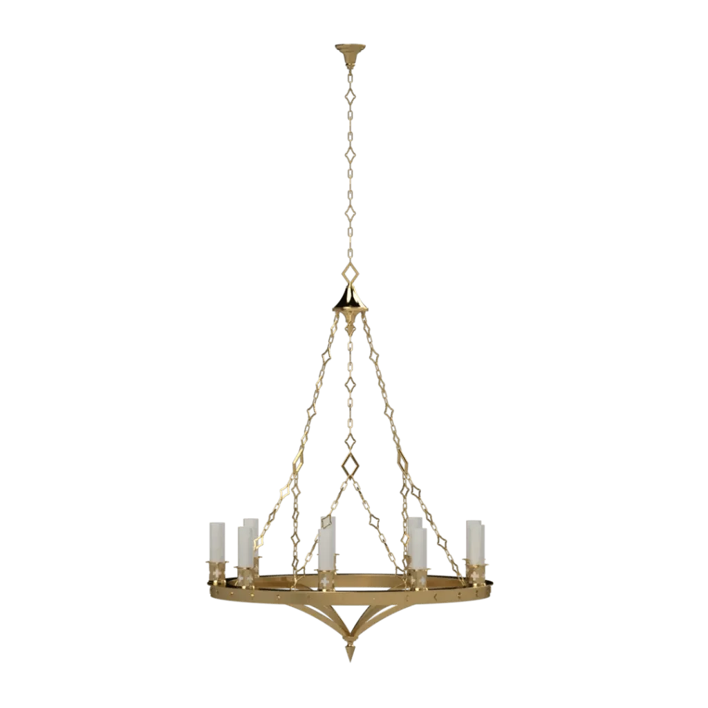 Skellig chandelier brass chandelier with twelve faux candle lights for elegant indoor lighting