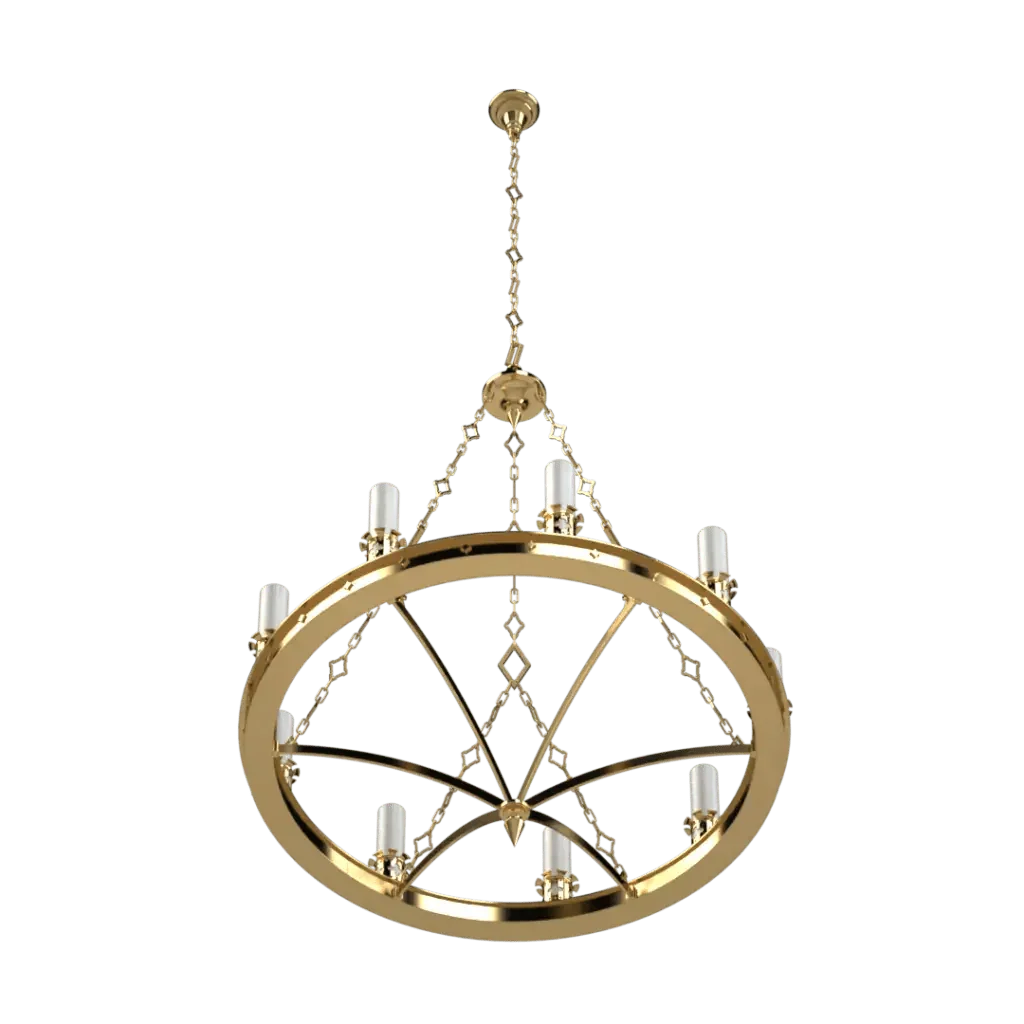 Skellig chandelier round gold chandelier with clear glass light covers designed for elegant indoor lighting
