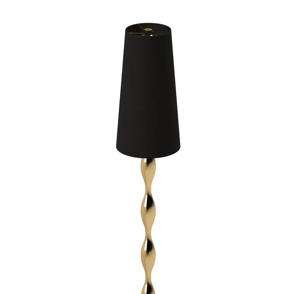 Black cocktail muddler with a twisted golden handle for efficient cocktail preparation and stylish barware use