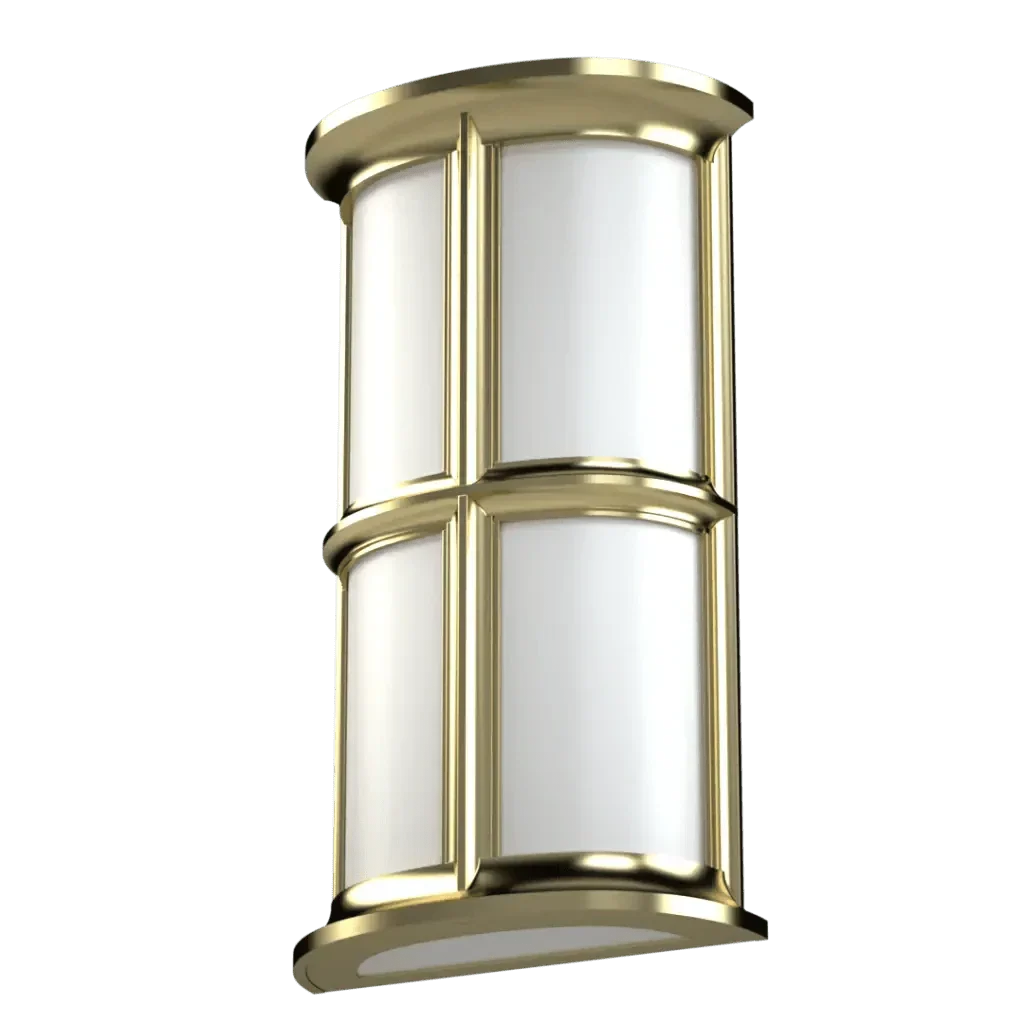 Classic Tilton sconce gold and white outdoor wall light with metal frame for exterior lighting