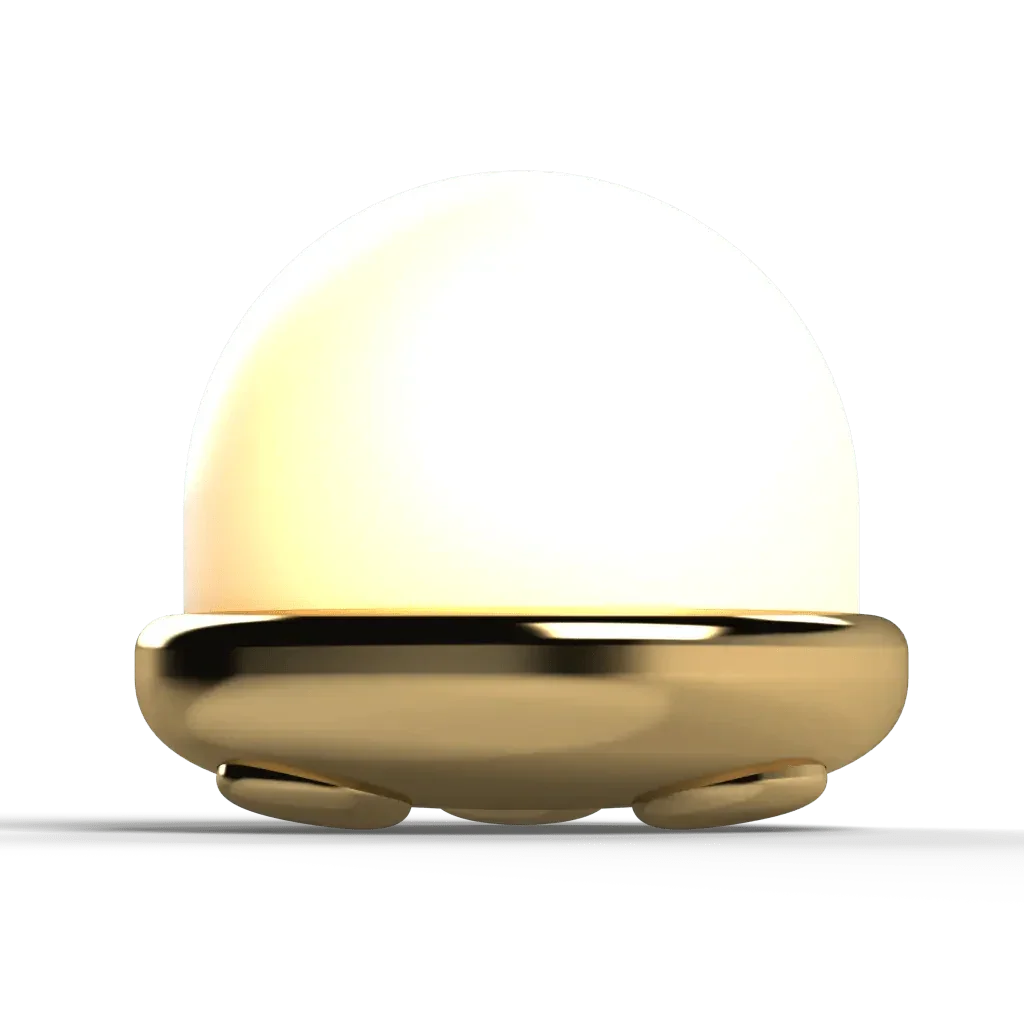 Trillium table lamp portable dome-shaped light with a golden base ideal for modern interior lighting