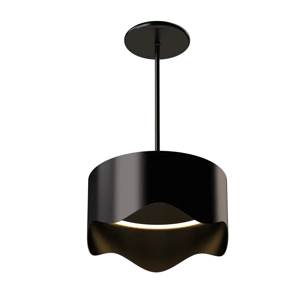 Ventus Pendant - polished brass finish, detail of circular ceiling canopy