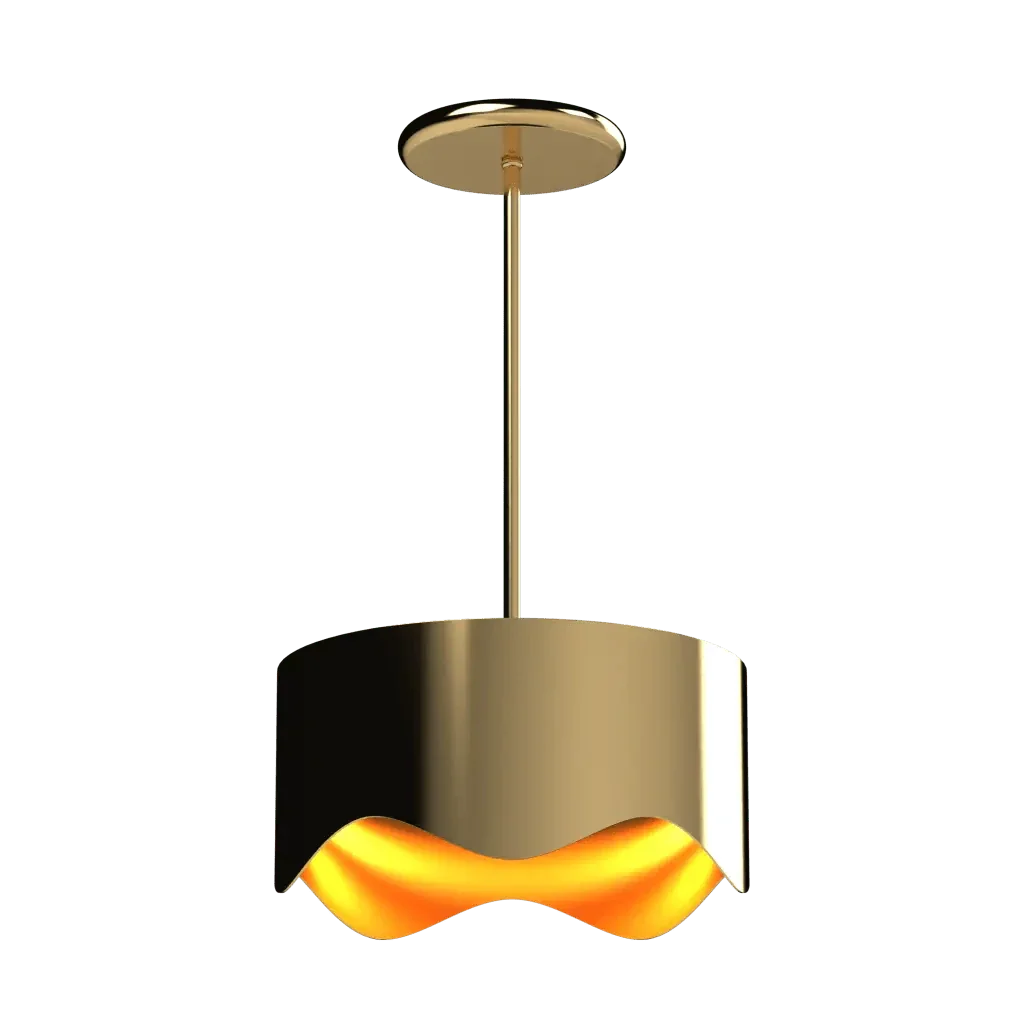 Ventus Pendant - polished brass finish, interactive 3D view