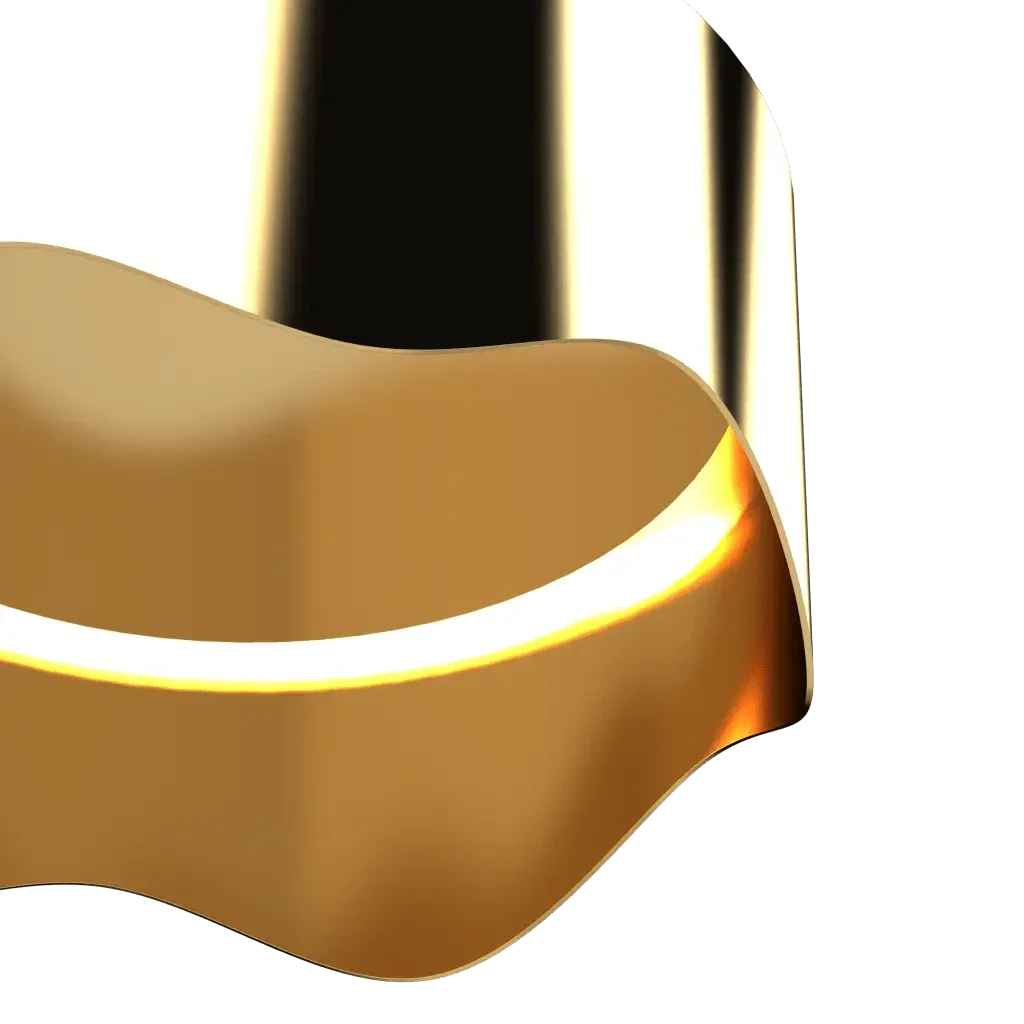 Ventus Pendant - polished brass finish, back view showing mounting hardware