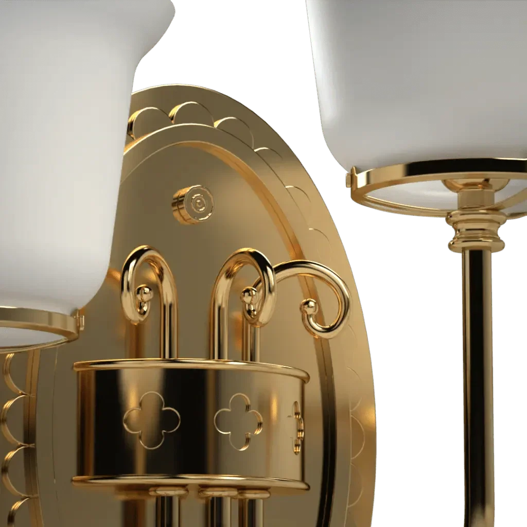 Washington Ave. Sconce - polished brass finish, back view showing mounting plate