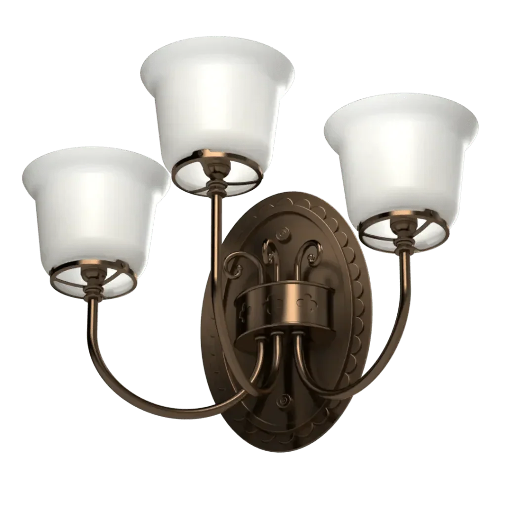 Washington Ave. Sconce - polished brass finish, detail of curved solid brass arms