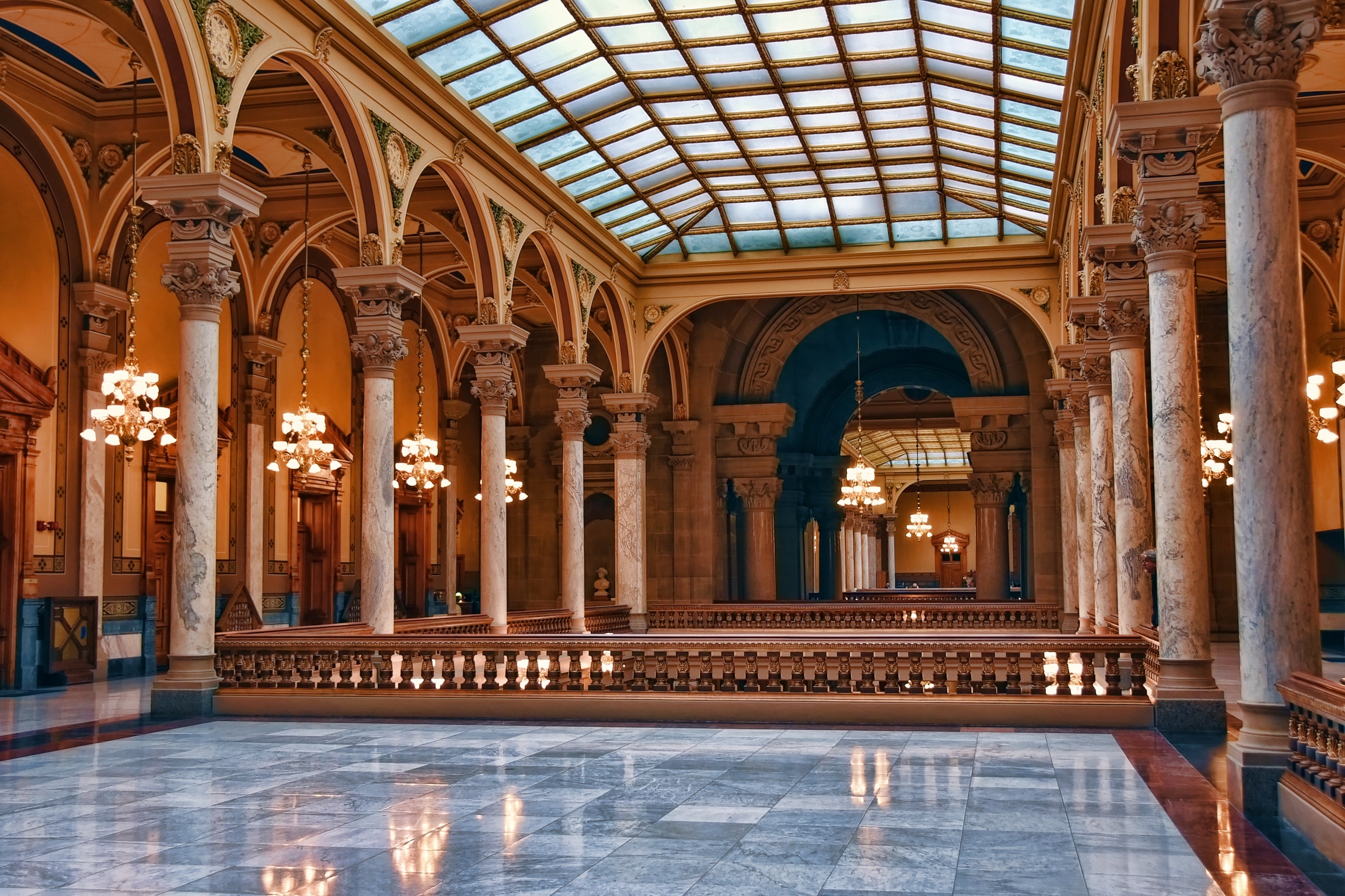 Restoring Grandeur: Crenshaw Replicates and Restores Brass Chandeliers For the Indiana State Capitol